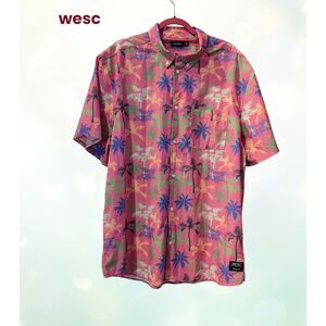 WESC Miami Palm Oden Button Down Unisex Top  Sz  W-XXL  M-XL